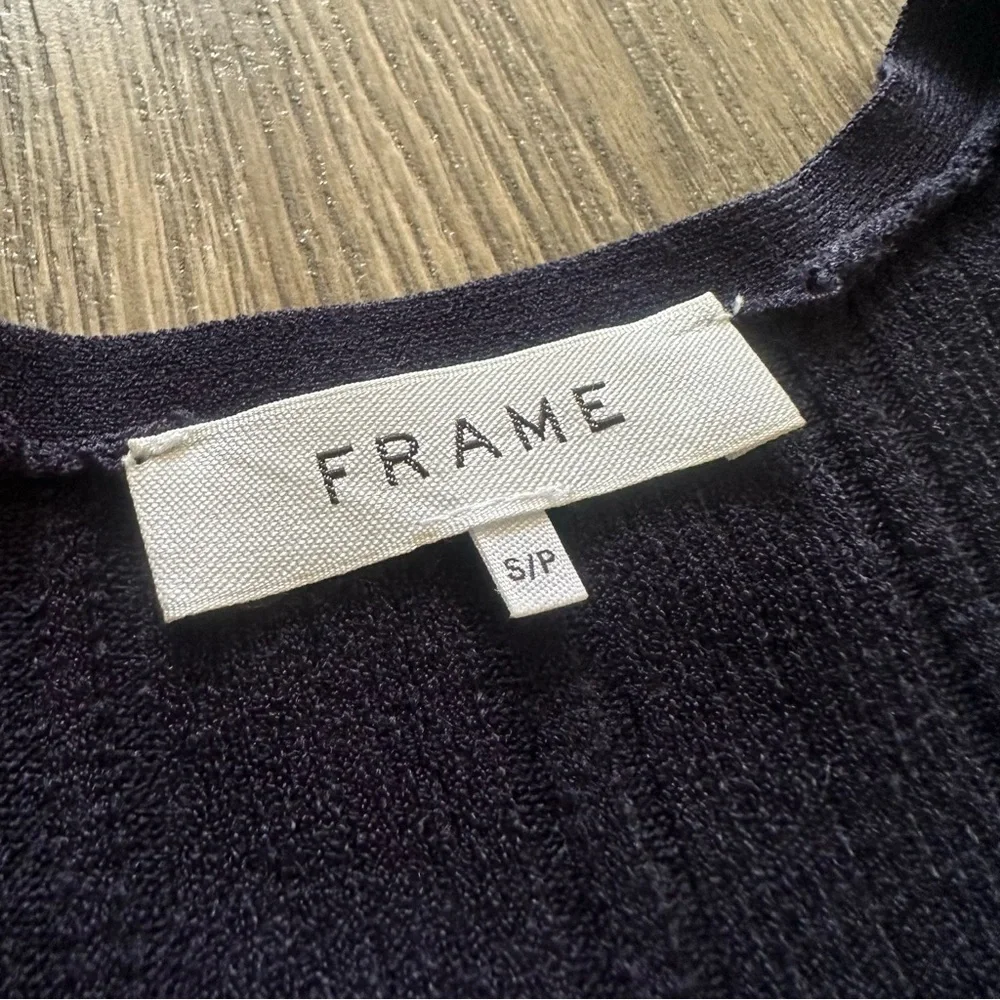 FRAME Navy Twisted Rib Knit Maxi Dress - Picture 3 of 8